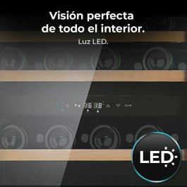 Cecotec Vinoteca integrable 36 botellas Duo 36000 Touch doble zona negro cristal LED