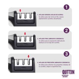 Quttin Afilador de Cuchillos Prb de Tres Filos, 21.5 x 5 x 5.6 cm, 140 g (12 Unidades) Quttin Afilador de Cuchillos Prb de Tres Filos, 21.5 x 5 x 5.6 cm, 140 g (12 Unidades)