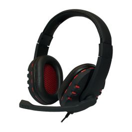 LogiLink HS0033 Auriculares USB Alámbricos Diadema Negro Rojo para Llamadas y Música