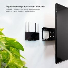 TooQ TQMPM4776 Soporte Universal de Pared para Router, MiniPC, Reproductores Multimedia, Consolas. Ajustable 47-76mm, soporta 5kg, Negro. TooQ TQMPM4776 Soporte Universal de Pared para Router, MiniPC, Reproductores Multimedia, Consolas. Ajustable 47-76mm, soporta 5kg, Negro.