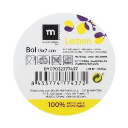 Bol de melamina brillo Lemon 13x7 cm - La Mediterranea (24 Unidades) Bol de melamina brillo Lemon 13x7 cm - La Mediterranea (24 Unidades)