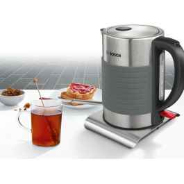 Bosch TWK7S05 Hervidor de Agua Eléctrico 1.7 L 2200 W Negro/Gris con Apagado Automático y Protección sobrecalentamiento