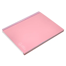 Liderpapel Cuaderno espiral Jolly A4 Micro 140 hojas 75gr Cuadro 5mm 5 bandas 4 taladros tapa forrada color rosa
