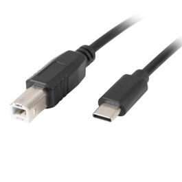Lanberg CA-USBA-13CC-0030-BK Cable USB 2.0 Tipo C a USB B Macho, 3 m, Negro