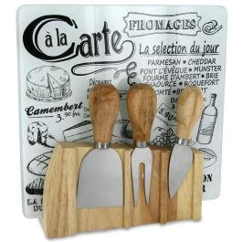 Cook Concept Tabla de Quesos con 3 Cuchillos de Acero Inoxidable y Tabla de Cristal 21x21 cm Colección Bistrot Precio: 11.49999972. SKU: B1F7CYZLGL