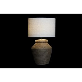 DKD Home Decor Lampara Sobremesa Cottage Marron Beige 38 x 59 x 38 cm Gres Lino