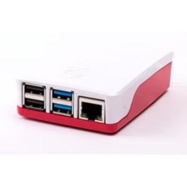 Raspberry Pi Funda Original para Raspberry Pi 4B Rojo/Blanco, Material ABS para Protección Duradera