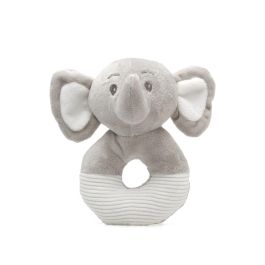 KioKids Sonajero Peluche Elefante Gris 13 cm para Bebés Recién Nacidos Suave de Poliéster, Estimula Desarrollo Sensorial Colección Dolci Amici