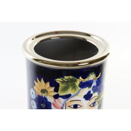 DKD Home Decor Jarrón Shabby Margot Multicolor Negro 15 x 38 x 15 cm