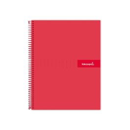 Cuaderno Espiral Liderpapel A4 Crafty Tapa Forrada 80H 90 gr Cuadro 4 mm Con Margen Color Roja