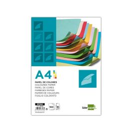 Papel Color Liderpapel A4 80 gr 10 Colores Surtidos Paquete De 100 Hojas