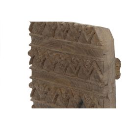 DKD Home Decor Sello Estampacion Gris Negro Madera 20 x 20 x 20 cm (4 Unidades)