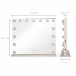 Livoo DOS207 Espejo de Maquillaje 56x44 cm con 15 LED y 3 Modos de Luz