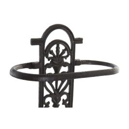DKD Home Decor Paraguero de Hierro Colado Marrón para Terraza y Jardín, Desmontable, Dimensiones 15.5x31x51 cm, Peso 4.5 kg