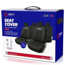 Sparco SPCS442BK Juego Completo Fundas Asiento Coche Sport Negras Universal 5 Cabezales Cremalleras Asientos Traseros Lavables Sparco SPCS442BK Juego Completo Fundas Asiento Coche Sport Negras Universal 5 Cabezales Cremalleras Asientos Traseros Lavables