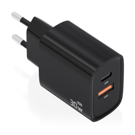 Aisens A110-0953 Cargador de Pared GaN 30W con 1xUSB Tipo-C PD3.0 QC4.0 y 1xUSB-A QC3.0 Negro Precio: 8.49999953. SKU: B1DTB95MP8
