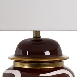 Lámpara Mesa Blanco-Marrón Porcelana 24 X 24 X 50 cm