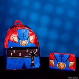 Loungefly Cartera Marvel Doctor Extraño Ojo de Agamotto Piel Vegana Metálica con Cremallera 15x10cm