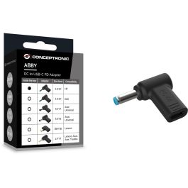 Conceptronic ABBY15PC01 Adaptador de Corriente para Portátil USB-C PD100W a HP 4.5x3.0mm 18-20V Negro