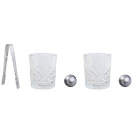 Set de Whisky Home ESPRIT Natural Bambú Cristal