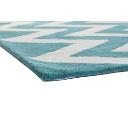 DKD Home Decor Alfombra Urban Bicolor con Diseño Zigzag 230 cm x 160 cm y 2 cm de Grosor. 100% Poliester 1800 gsm.
