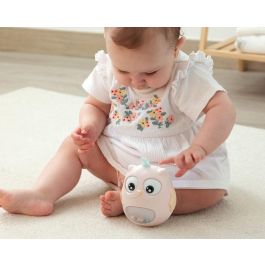 KioKids Juguete Tentetieso Búho Rosa de Plástico y Textil Decorativo con Ojitos Móviles y Campanitas para Bebés +3 Meses