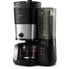 Philips HD7888/01 Cafetera de filtro con molinillo integrado, hasta 10 tazas, 1,25 L, Negra / Plata