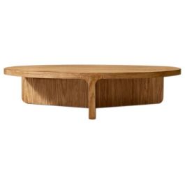 Mesa de Centro Home ESPRIT Natural madera de roble 121 x 121 x 32 cm