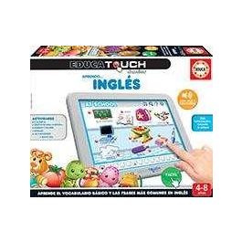 Educa Juego Educa Touch Junior Táctil Aprendo Inglés con 6 Láminas de Actividades para Niños de 4 a 8 Años