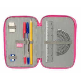 Safta Plumier Triple Barbie 37 Pcs, Estuche Escolar con 3 Compartimentos, para Niñas y Niños, 12.5x19.5x5.5cm