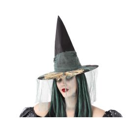 Sombrero De Bruja Negro Con Velo Y Paja 38x55 cm - Accesorio para Halloween y Carnaval Precio: 2.50000036. SKU: S1130807