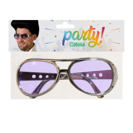Gafas Plástico Redondas Moradas Translúcidas Para Disfraz De Cantante