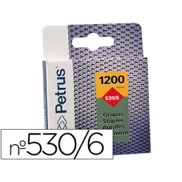 Petrus Grapas 77513 Modelo 530/6mm Caja 1200 Piezas Cobreadas 11.4x6mm Precio: 2.8900003. SKU: S7918140