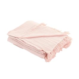 Plaid Basicos DKD Home Decor Rosa Blanco 260 x 0.2 x 160 cm (2 Unidades)
