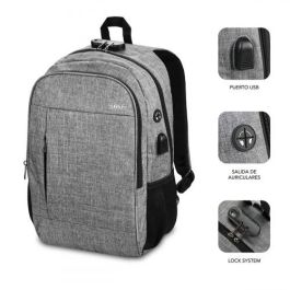 Mochila para Portátil y Tablet con Salida USB Subblim SUB-BP-1UL0001 Gris