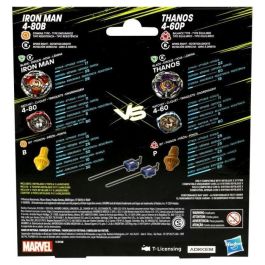 Colaboración Beyblade X Marvel, Iron Man 4-80B vs. Thanos 4-60B, multipack, a partir de 8 años