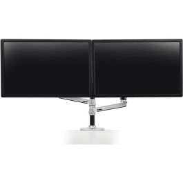 Ergotron LX Series Dual Stacking Arm para 2 Monitores de hasta 24 Pulgadas y 18.1 kg, Ajuste de Altura, Plata