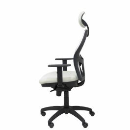 PIQUERAS Y CRESPO Silla Jorquera malla blanca asiento bali gris claro con cabecero fijo PIQUERAS Y CRESPO Silla Jorquera malla blanca asiento bali gris claro con cabecero fijo