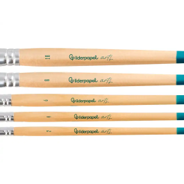 Liderpapel Pinceles Sintéticos Punta Lengua de Gato Bolsa de 5 Unidades Tamaños Surtidos Certificado FSC