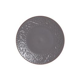 DKD Home Decor Plato Tradicional de Gres Bicolor Gris Marrón 27.5 x 3 x 27.5 cm - Pack de 12 Unidades Precio: 31.50000018. SKU: B1AM7PYCKW