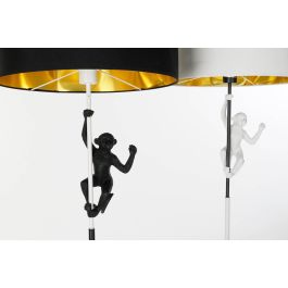 DKD Home Decor Lámpara de Pie Colonial Blanca y Negra 44x166x44 cm Resina, Poliéster y Metal E27 (2 Unidades)
