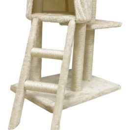 JIPSY ALC12 Árbol para Gatos Mediano con Nicho, Rascador de Sisal y Felpa, 3 Plataformas y Escalera Beige 79x34x138 cm JIPSY ALC12 Árbol para Gatos Mediano con Nicho, Rascador de Sisal y Felpa, 3 Plataformas y Escalera Beige 79x34x138 cm