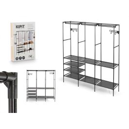 Kipit Armario Organizador Triple Percha Negro - 8 Estantes, 2 Barras - Metal y Tela - Medidas Montado 160x36x170 cm (5 Unidades) Precio: 101.50000058. SKU: B1EZ9E3M29