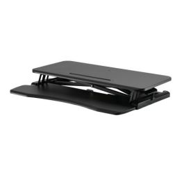 Ewent EW1545 Estación de Trabajo Ajustable Sentado/De Pie con Resorte de Gas, Elevación 11-50.5cm, Superficie 80x40cm, Bandeja Teclado, Soporte Tablet/Móvil, Negro