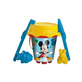 Cubo playa castillo mickey con cedazo, pala rastrillo y moldes 18 cm Precio: 4.49999968. SKU: S2416140