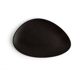 Plato Llano Ariane Antracita Triangular Cerámica Negro Ø 21 cm (12 Unidades)