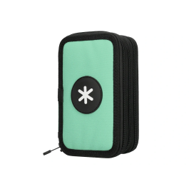 Antartik Plumier Escolar Triple Cremallera Color Menta 36 Piezas