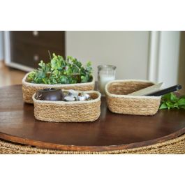 Privilege Set 3 Cestas Mimbre Cuadradas 23 cm, 20 cm, 17 cm (4 Cajas)