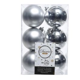 Decoris Caja de 12 bolas plata decorativas para árbol de navidad Ø6cm Precio: 3.69000027. SKU: S7902044