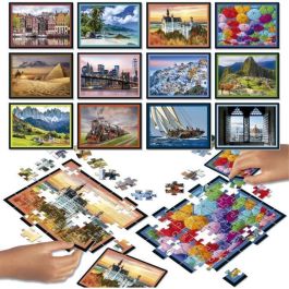 Educa EDU1748018681478 Puzzle Battle Travel - 12 puzzles de viajes y mapas, 42 piezas